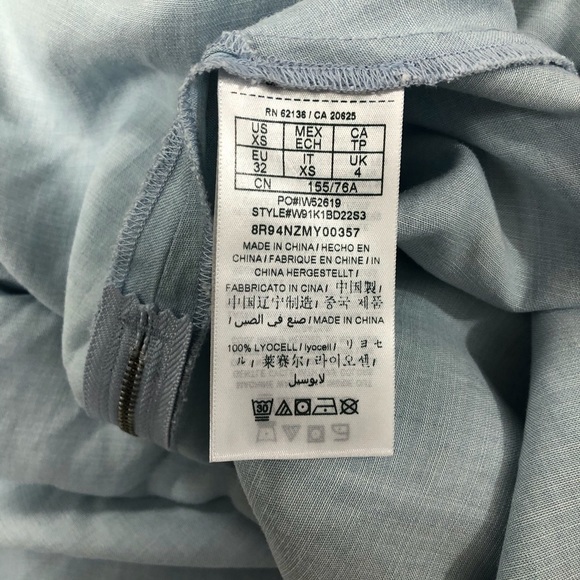 Guess High Low Chambray Tencel Lace Up Dress XS - Picture 3 of 7